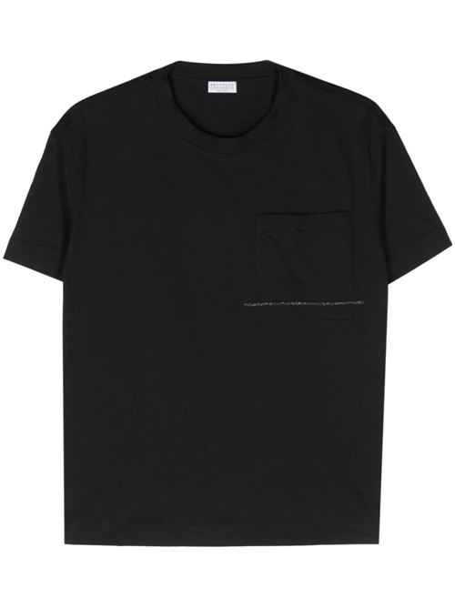 Black cotton jersey t-shirt Brunello Cucinelli | M0T81EL220C101